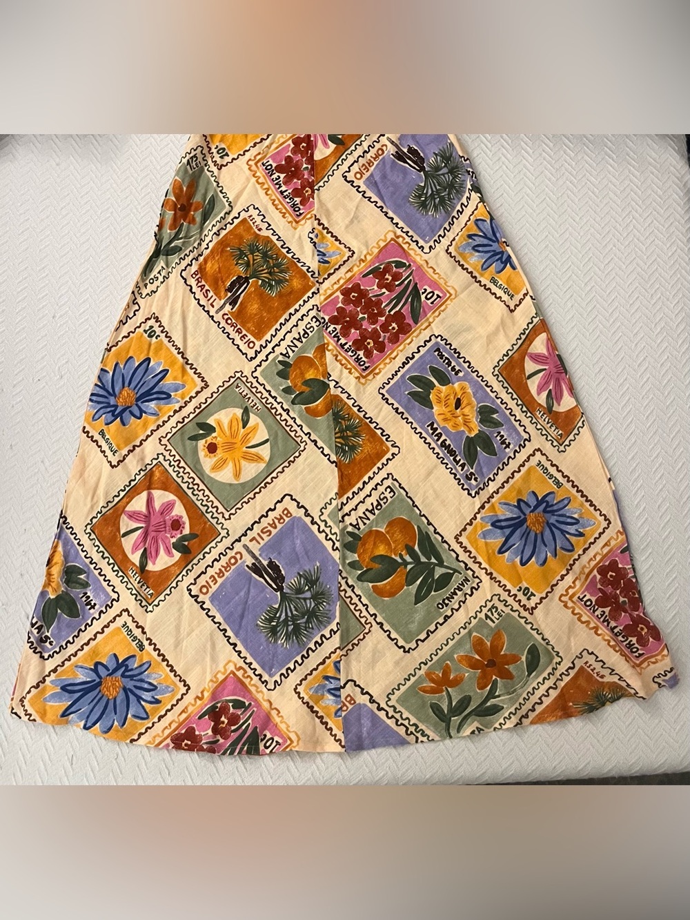 Paper Heart Linen-Blend Floral Stamp Dress - Picture 12 of 12